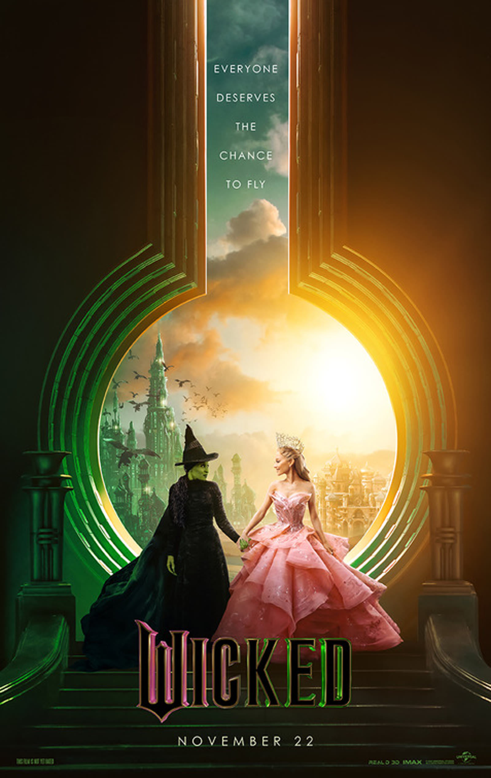 Elphaba and Glinda from the Wicked film