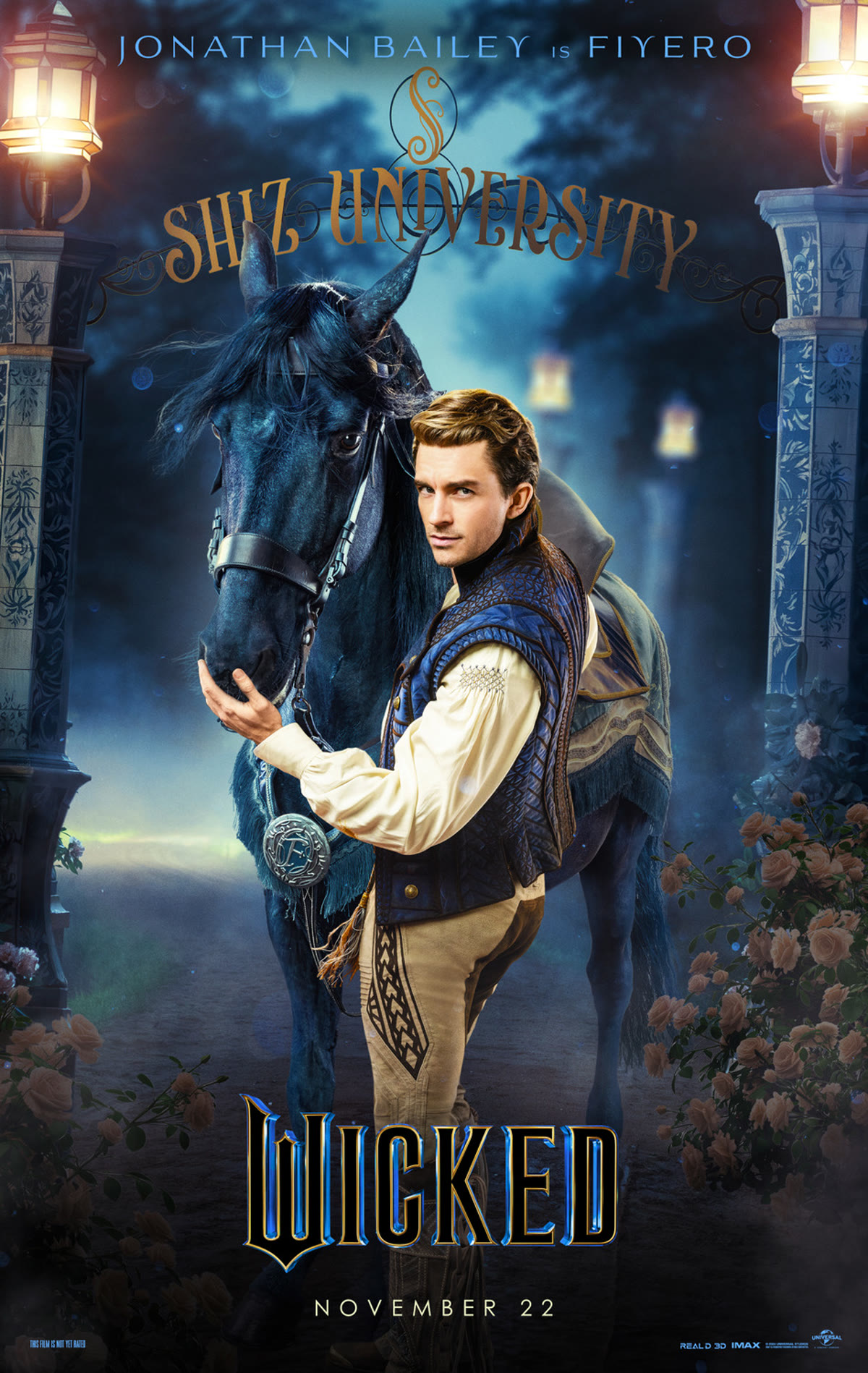 Jonathan Bailey as Fiyero in the 2024 film