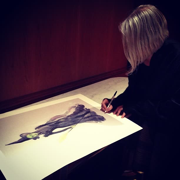 Susan Hilferty's costume design sketch for Elphaba