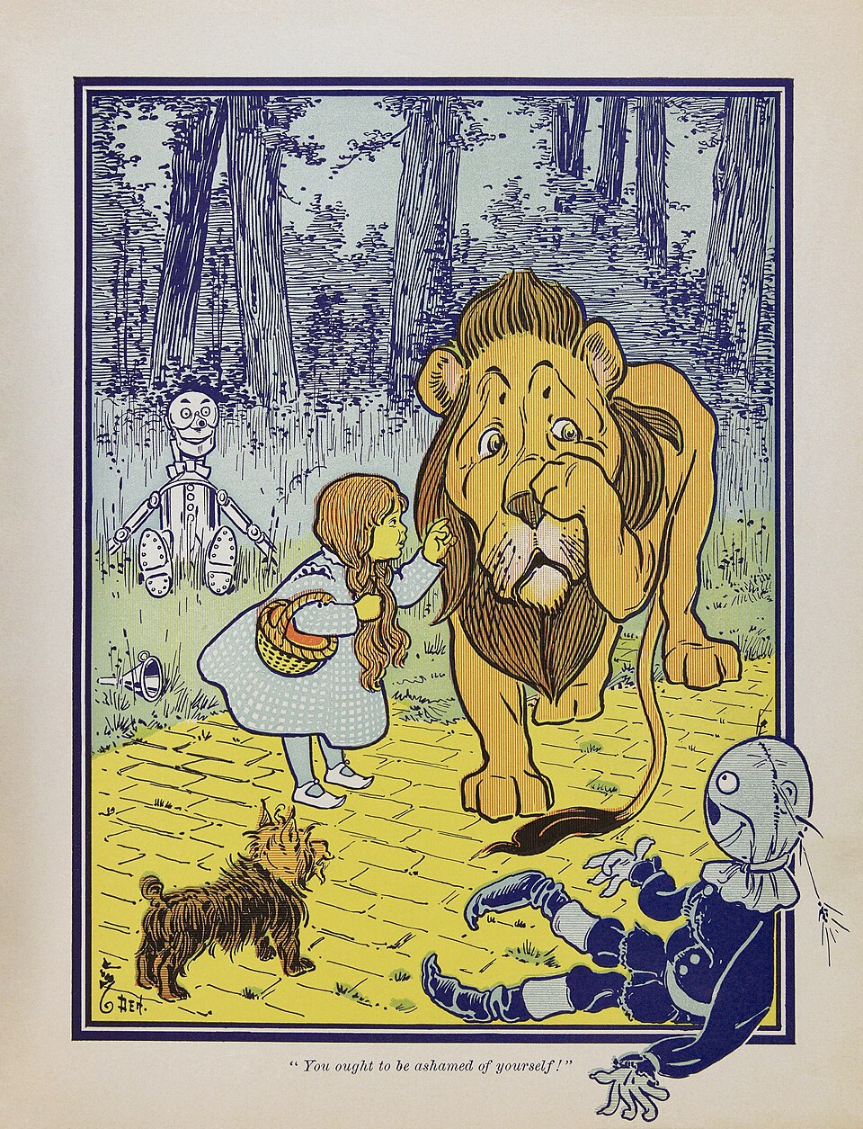 Denslow illustration of the Cowardly Lion