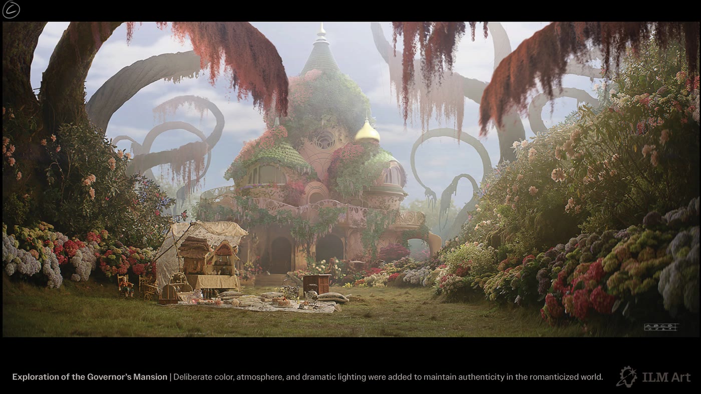 Concept art: the Governor's Mansion, the Thropp family home in Munchkinland