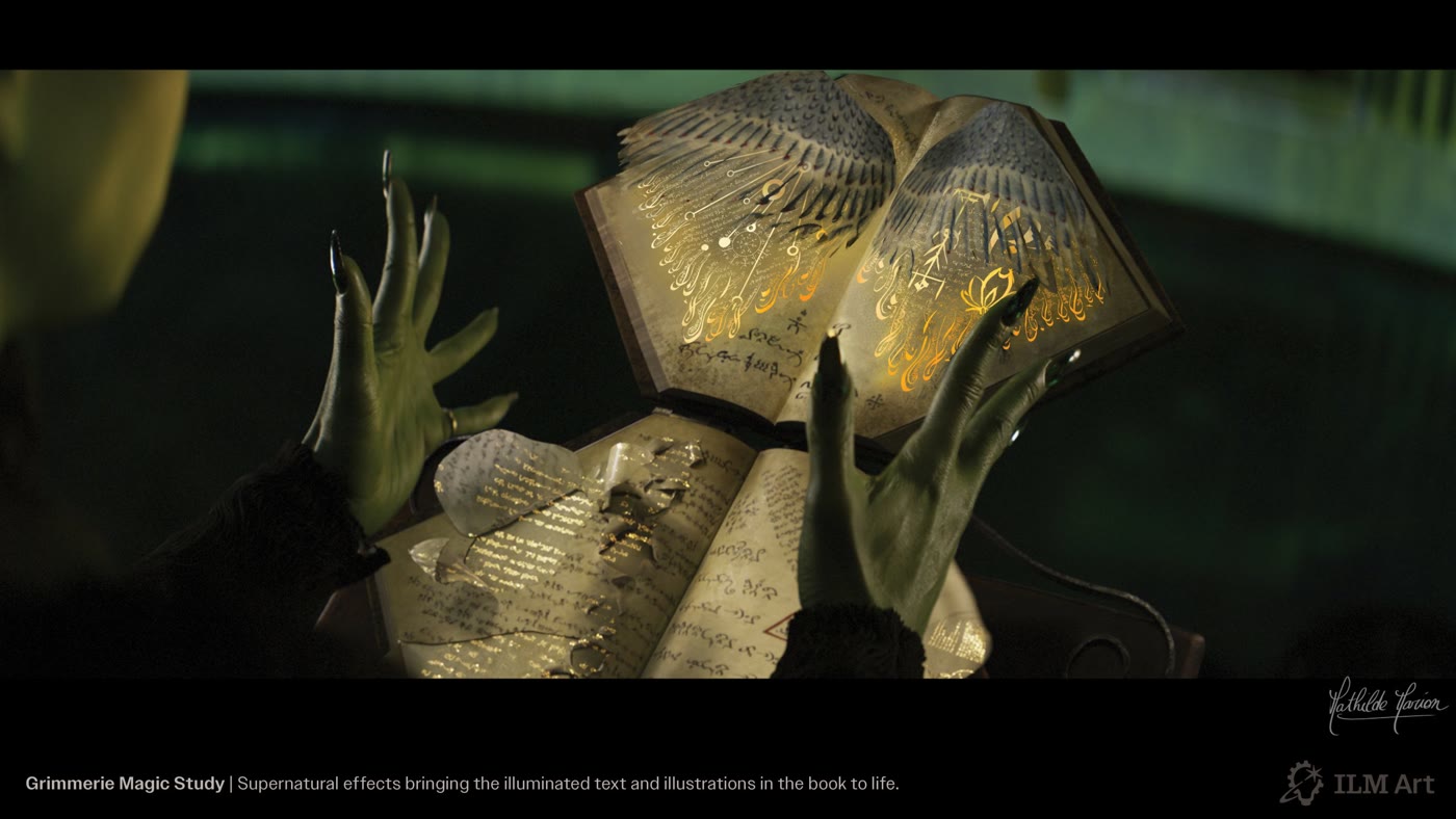 Concept art: the Grimmerie, the spellbook at the heart of the magic