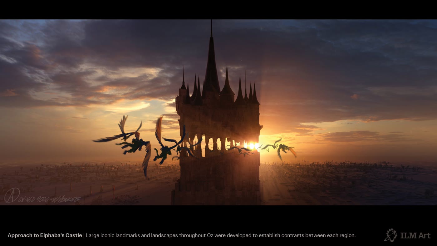 Concept art: Elphaba's Castle, the dark fortress at Kiamo Ko