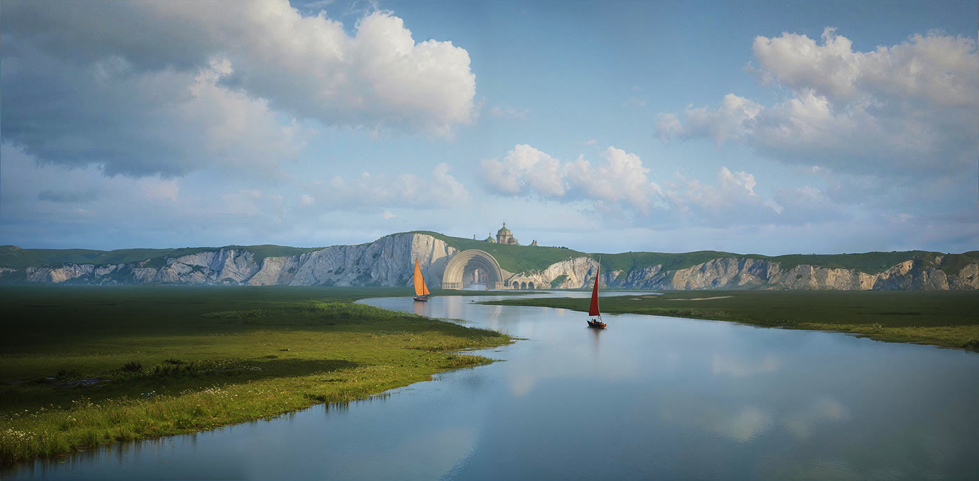 Concept art: the approach to Shiz University